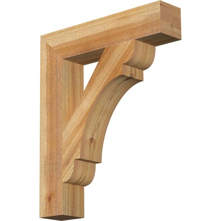 Ekena Millwork Olympic Block Rough Sawn Bracket, Western Red Cedar, 4"W x 20"D x 24"H BKT04X20X24OLY05RWR